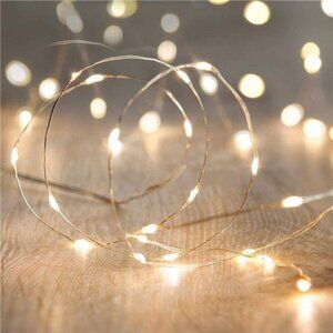 warm white fairy string lights battery operated 10ft firefly led wire lights dec